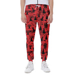 Red And Black Horror Witch Pattern Print Scuba Joggers