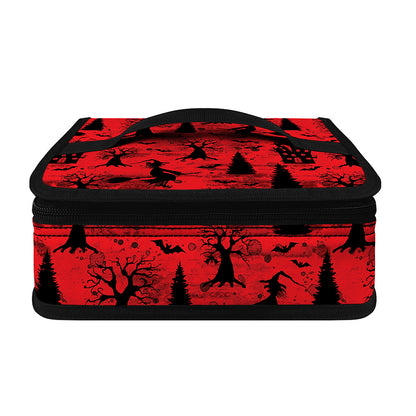 Red And Black Horror Witch Pattern Print Small Lunch Bag