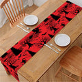 Red And Black Horror Witch Pattern Print Table Runner