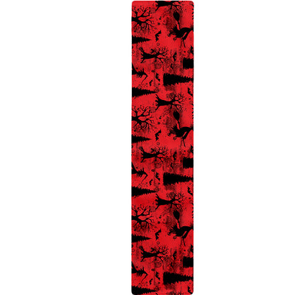 Red And Black Horror Witch Pattern Print Table Runner