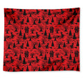 Red And Black Horror Witch Pattern Print Tapestry