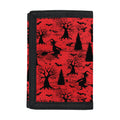 Red And Black Horror Witch Pattern Print Trifold Wallet