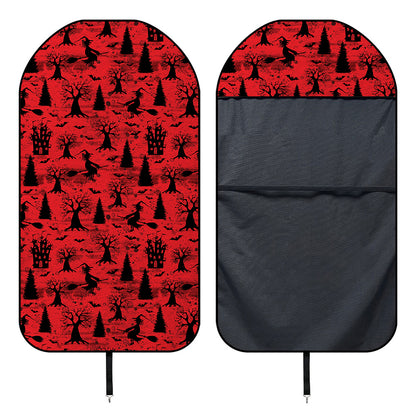 Red And Black Horror Witch Pattern Print Waterproof Car Seat Cover