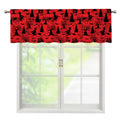 Red And Black Horror Witch Pattern Print Window Valance