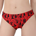 Red And Black Horror Witch Pattern Print Women's Panties