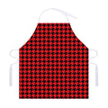 Red And Black Houndstooth Pattern Print Adjustable Apron