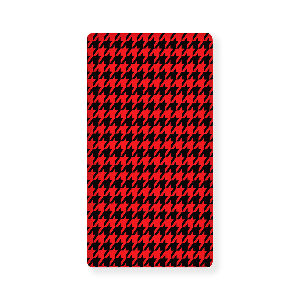 Red And Black Houndstooth Pattern Print Baby Crib Sheet