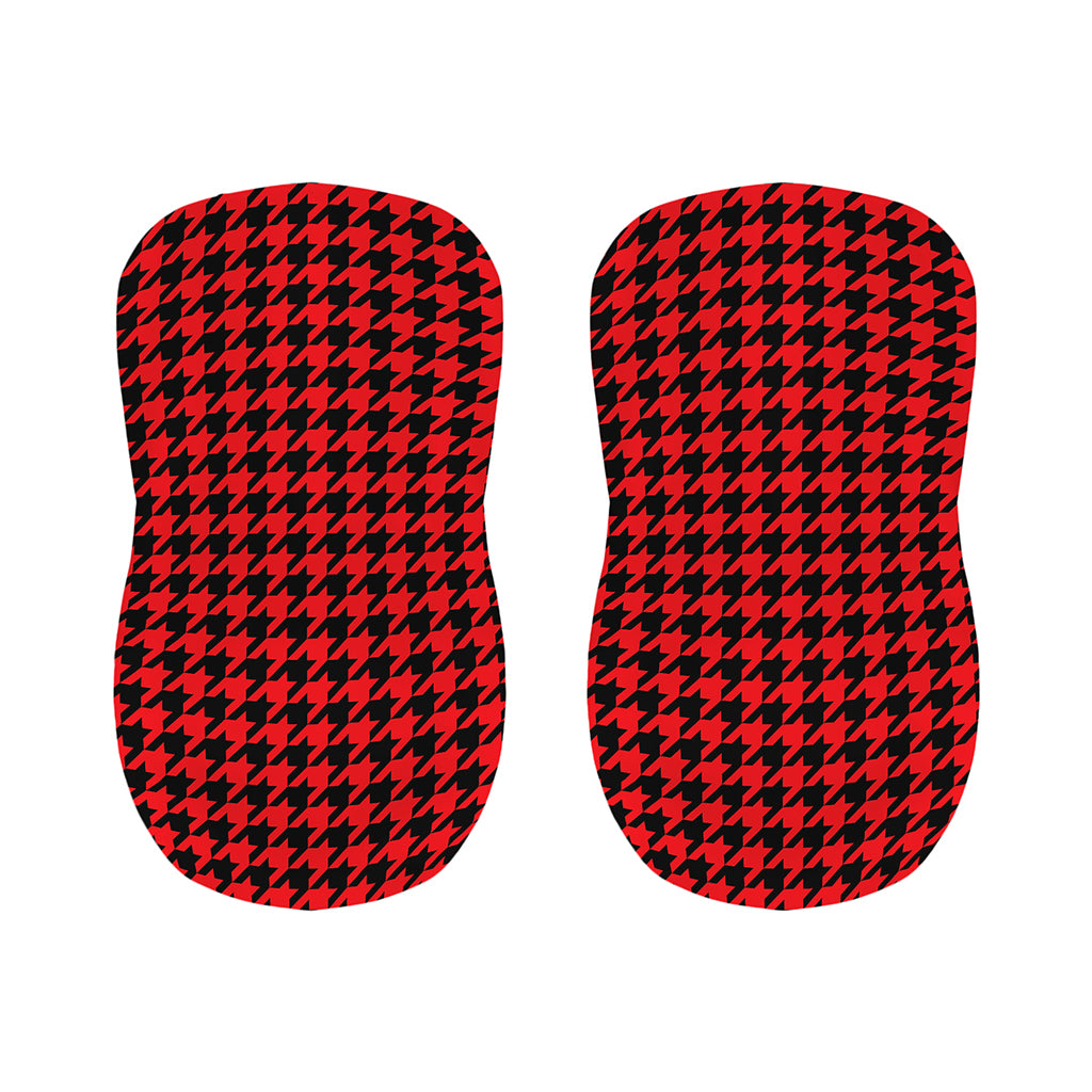 Red And Black Houndstooth Pattern Print Bar Stool Covers