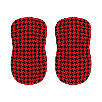Red And Black Houndstooth Pattern Print Bar Stool Covers
