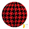 Red And Black Houndstooth Pattern Print Basketball