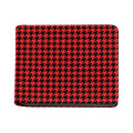 Red And Black Houndstooth Pattern Print Bifold Wallet