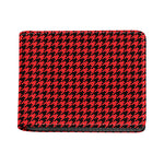 Red And Black Houndstooth Pattern Print Bifold Wallet
