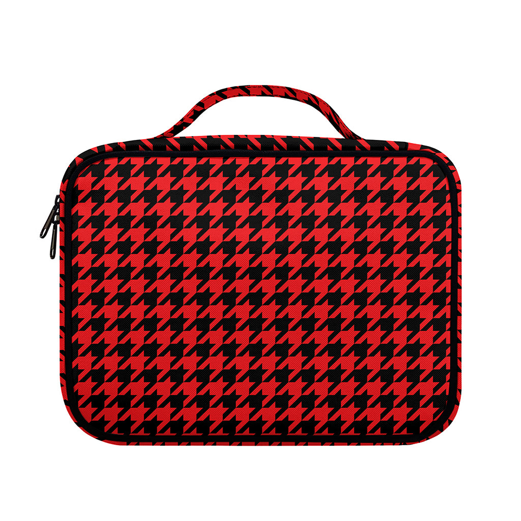 Red And Black Houndstooth Pattern Print Briefcase Bible Bag