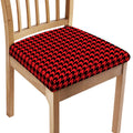 Red And Black Houndstooth Pattern Print Chair Cushion Cover