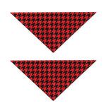 Red And Black Houndstooth Pattern Print Dog Bandana