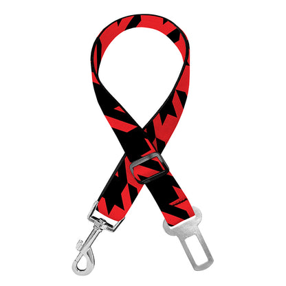 Red And Black Houndstooth Pattern Print Dog Seat Belt