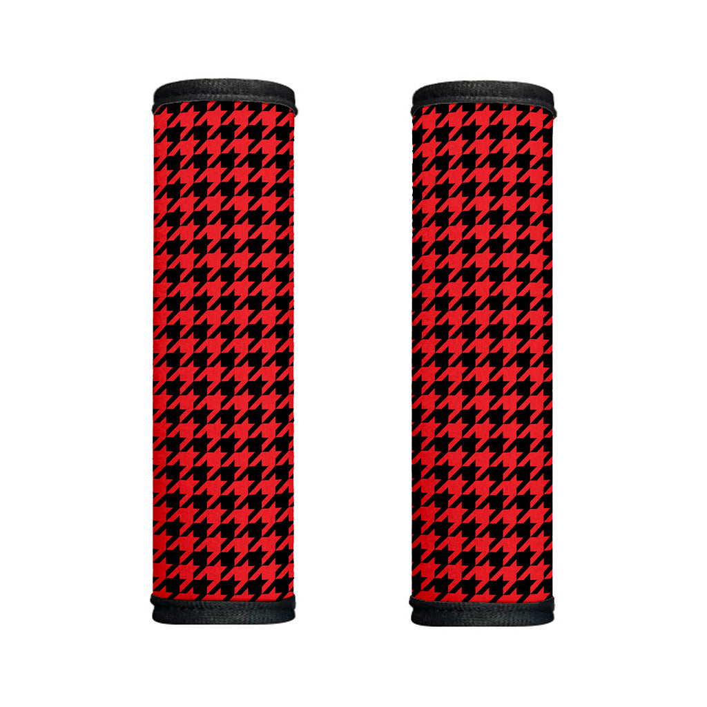 Red And Black Houndstooth Pattern Print Handle Covers