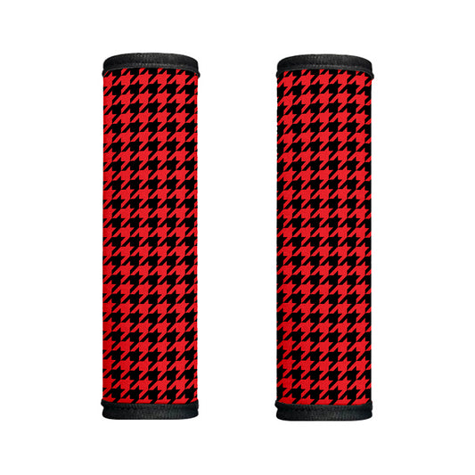 Red And Black Houndstooth Pattern Print Handle Covers