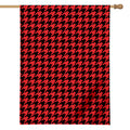 Red And Black Houndstooth Pattern Print House Flag