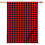 Red And Black Houndstooth Pattern Print House Flag