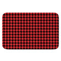 Red And Black Houndstooth Pattern Print Indoor Door Mat