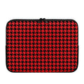 Red And Black Houndstooth Pattern Print Laptop Sleeve