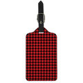 Red And Black Houndstooth Pattern Print Luggage Tag