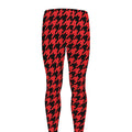 Red And Black Houndstooth Pattern Print Men's Leggings
