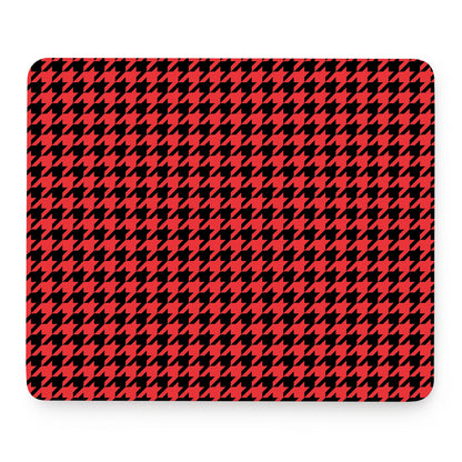 Red And Black Houndstooth Pattern Print Mouse Pad