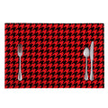 Red And Black Houndstooth Pattern Print Placemat