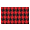 Red And Black Houndstooth Pattern Print Polyester Doormat