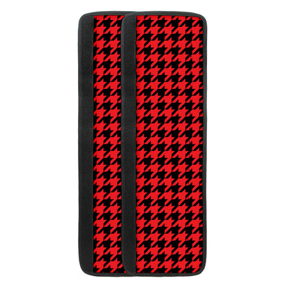 Red And Black Houndstooth Pattern Print Refrigerator Handle Covers