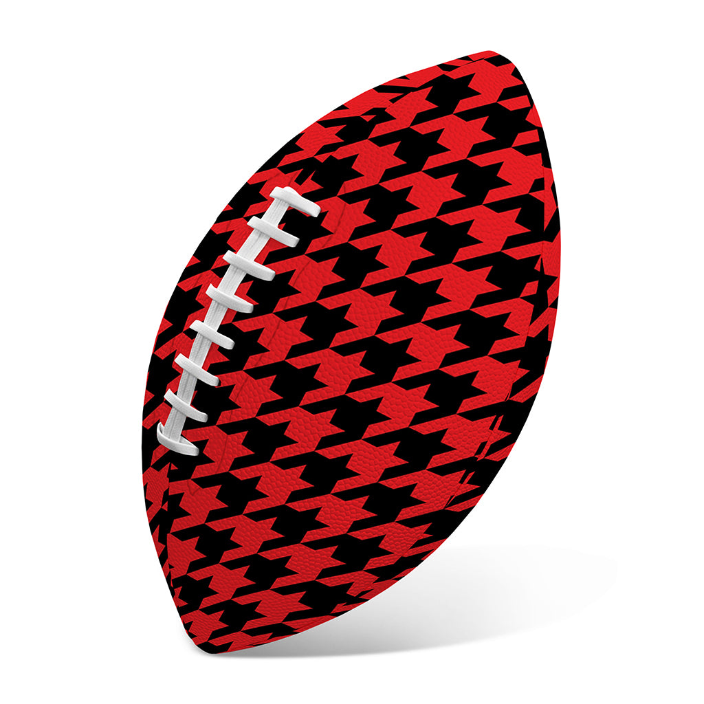 Red And Black Houndstooth Pattern Print Rugby Ball