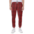 Red And Black Houndstooth Pattern Print Joggers