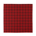Red And Black Houndstooth Pattern Print Silk Bandana