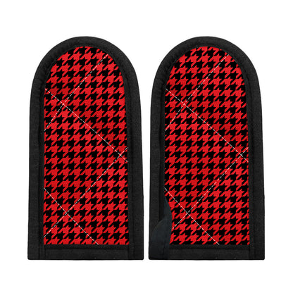 Red And Black Houndstooth Pattern Print Skillet Handle Cover