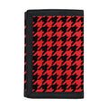 Red And Black Houndstooth Pattern Print Trifold Wallet