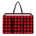 Red And Black Houndstooth Pattern Print Utility Tote Bag
