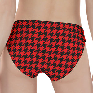 Red And Black Houndstooth Pattern Print Women's Panties