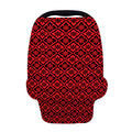 Red And Black Japanese Pattern Print Baby Seat Cover