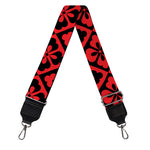 Red And Black Japanese Pattern Print Bag Strap