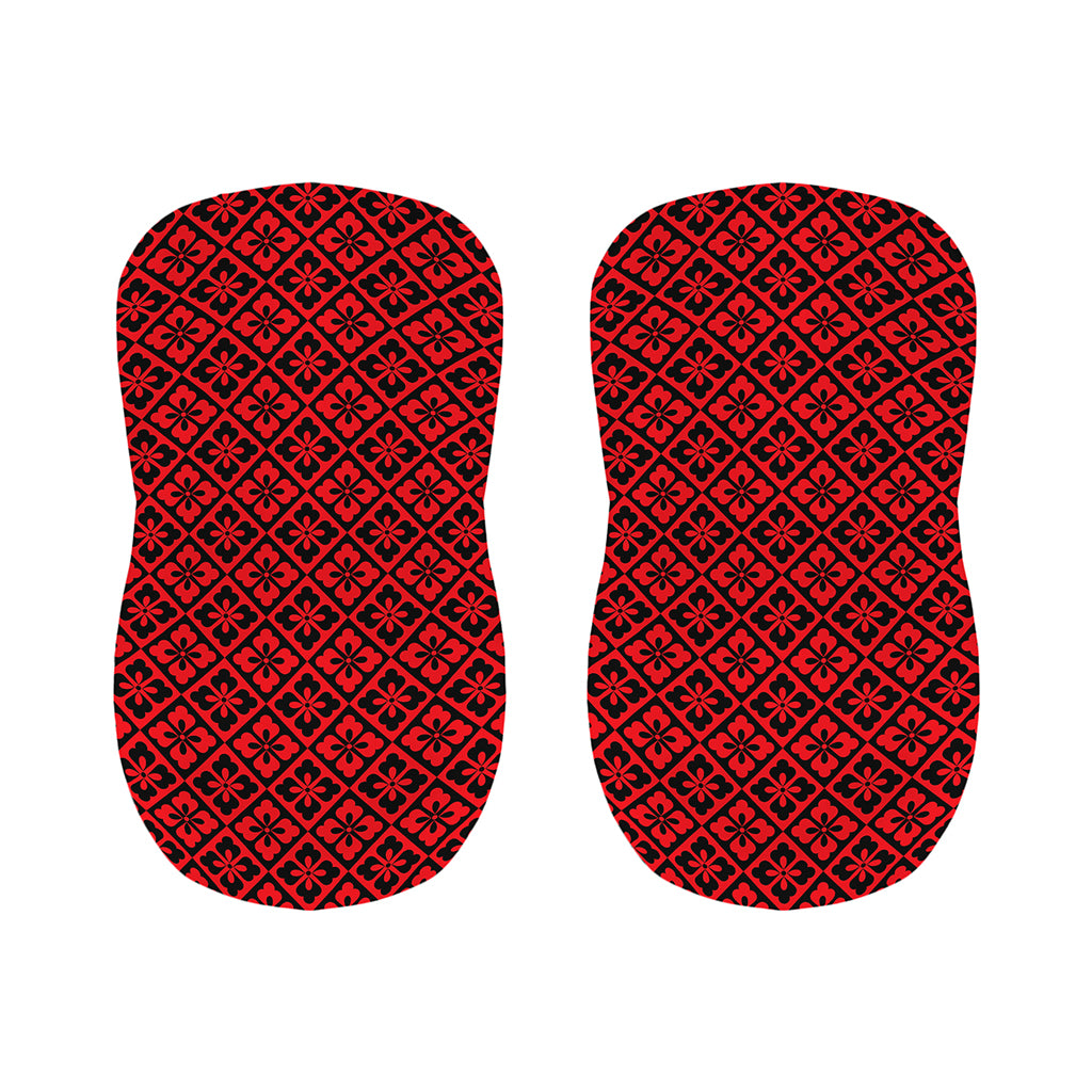 Red And Black Japanese Pattern Print Bar Stool Covers