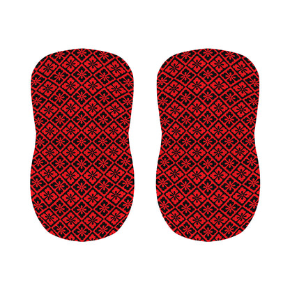 Red And Black Japanese Pattern Print Bar Stool Covers
