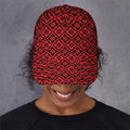 Red And Black Japanese Pattern Print Baseball Cap