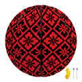 Red And Black Japanese Pattern Print Basketball