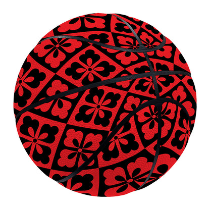 Red And Black Japanese Pattern Print Basketball