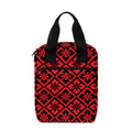 Red And Black Japanese Pattern Print Bible Tote Bag