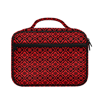 Red And Black Japanese Pattern Print Briefcase Bible Bag