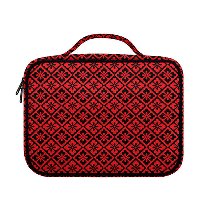 Red And Black Japanese Pattern Print Briefcase Bible Bag