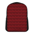 Red And Black Japanese Pattern Print Casual Backpack